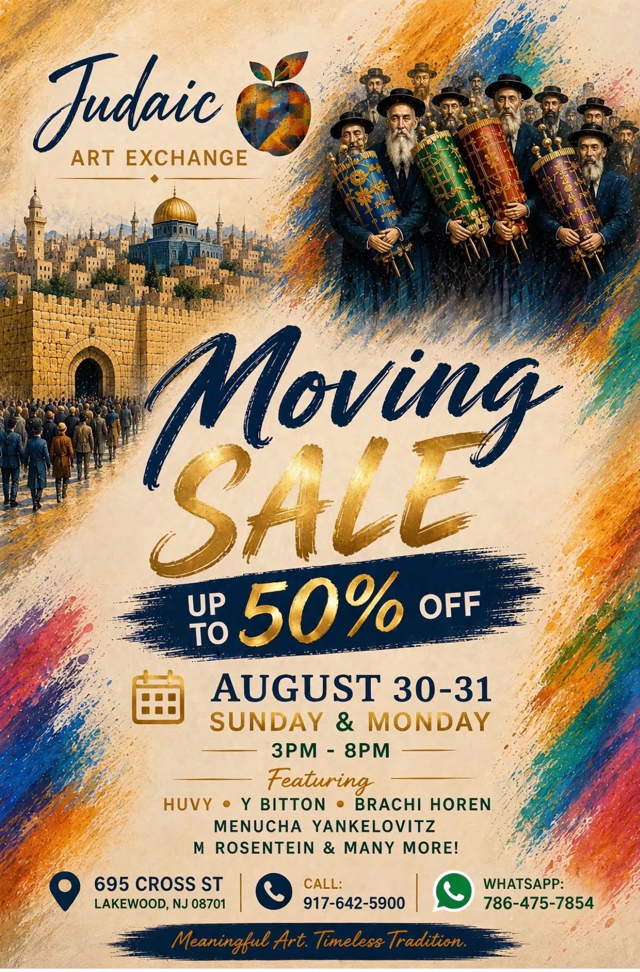 Judaic Art Exchange Moving Sale — Lakewood NJ — August 30–31